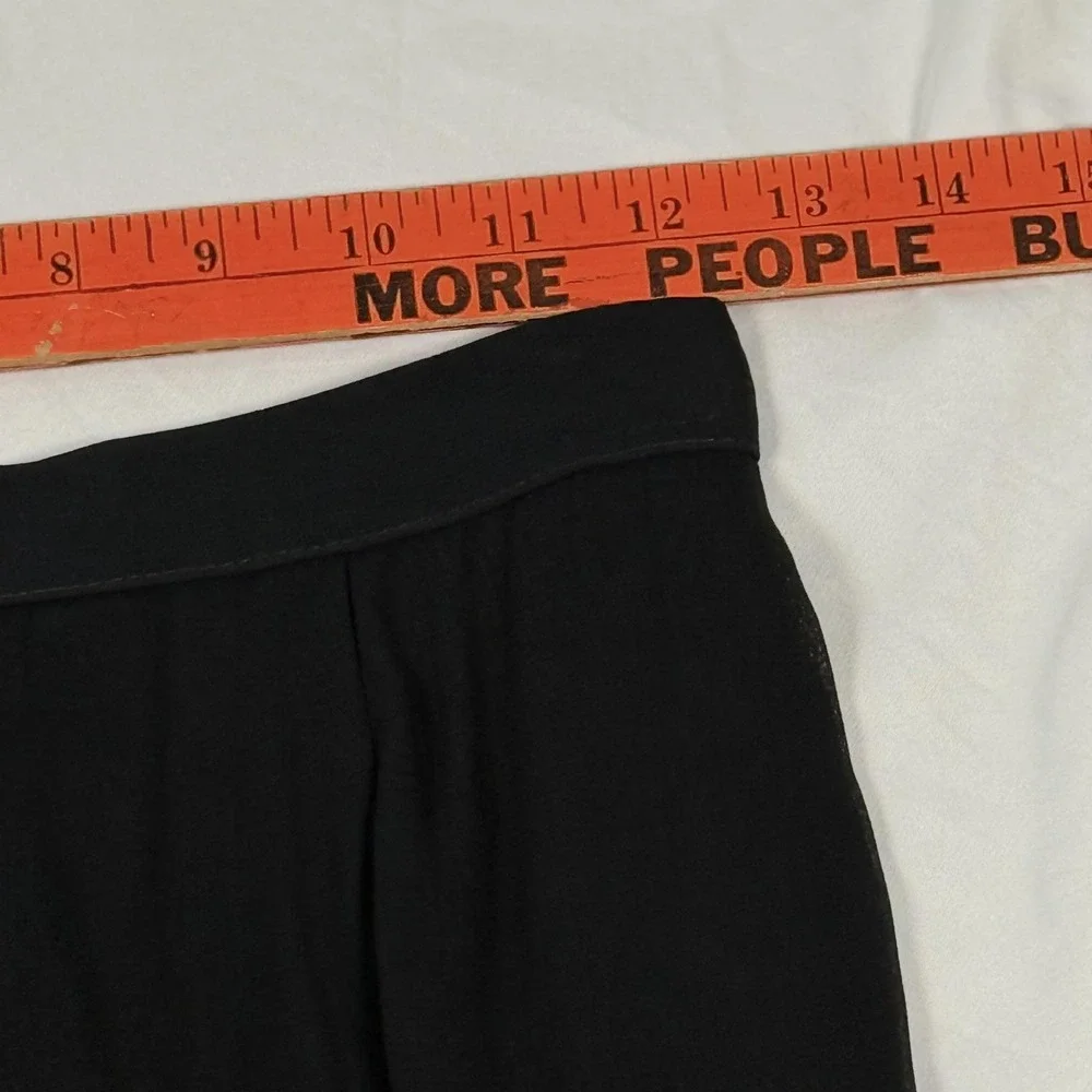 Vintage 90s Sheer Overlay Pants Sz 4 Black Slim Eve Wide Leg Palazzo USA NWT - Picture 6 of 10